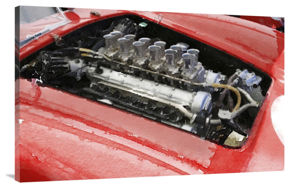"Ferrari 250 GTO Engine Watercolor" Fine Art Print