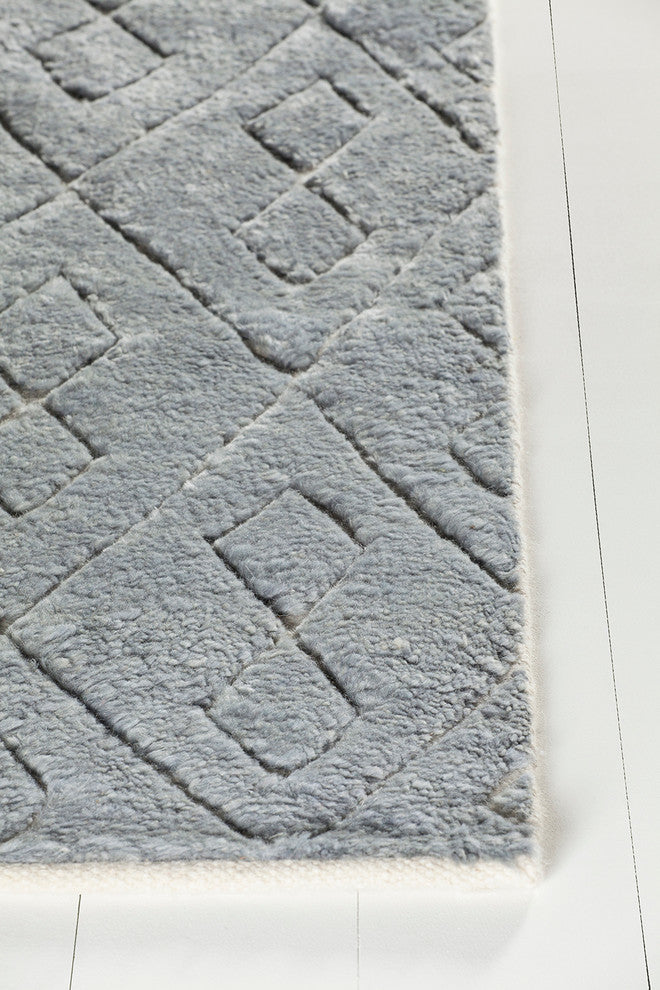 Catalina Hand Knotted Rectangle Area Rug, 5' x 7'1/2", Blue