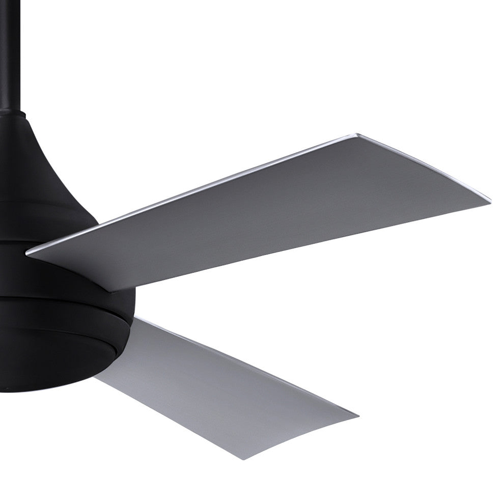 Donaire Paddle Fan Integrated LED, Matte Black, Brushed Stainless Blades