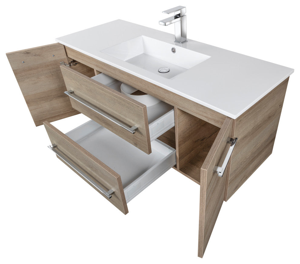 Kato Wall Hung Vanity Soho With Top for Buffallo, Organic, 48"