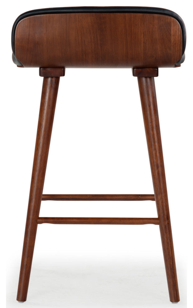 Safavieh Couture Tazmyn Counter Stool, Black/Walnut