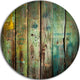 Old Wood Pattern, Contemporary Disc Metal Wall Art, 11"