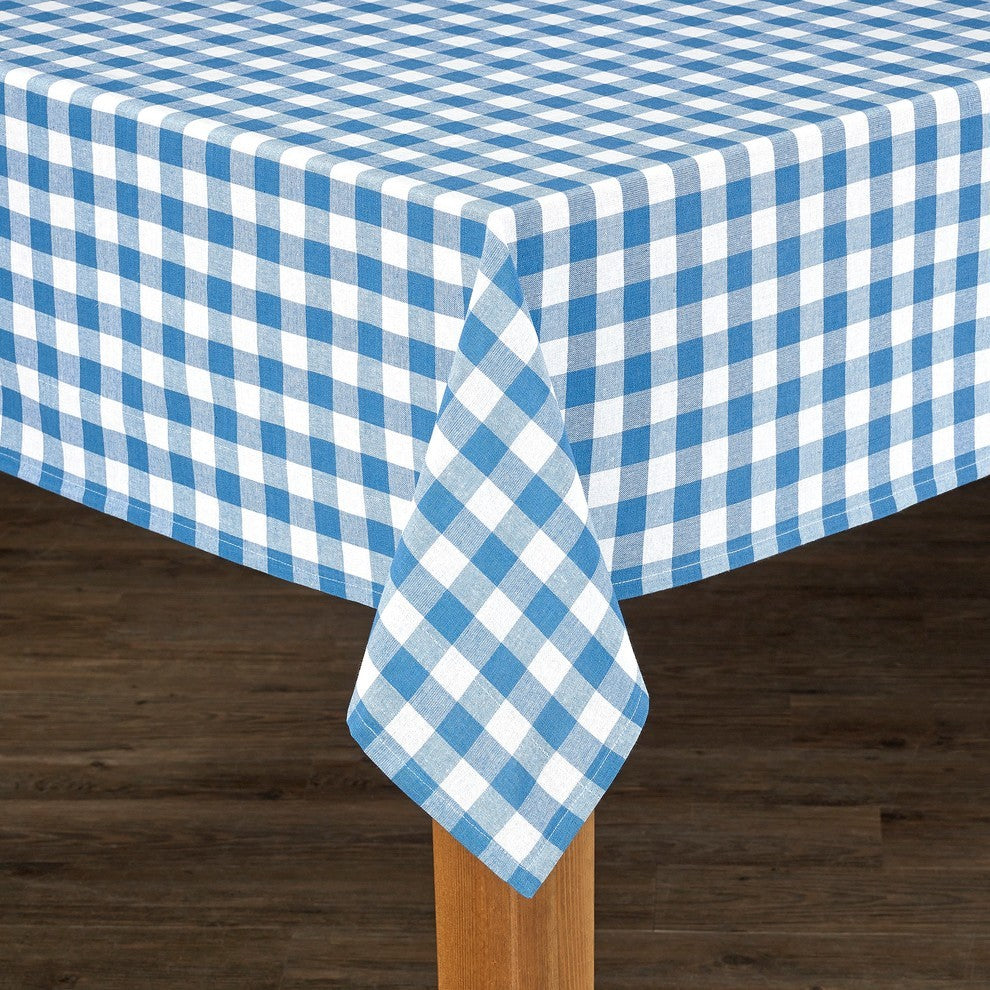 Buffalo Navy Checkered 100% Cotton Table Cloth, 52"x52"