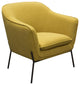 Status Accent Chair, Yellow Fabric With Metal Leg by Diamond Sofa