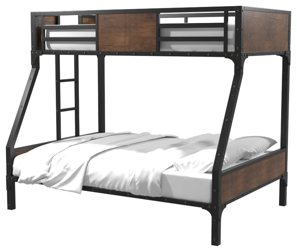 Furniture of America Baron Metal Twin over Full Bunk Bed in Black
