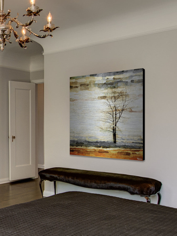 "Lone Tree" Print on Brushed Aluminum, 24"x24"