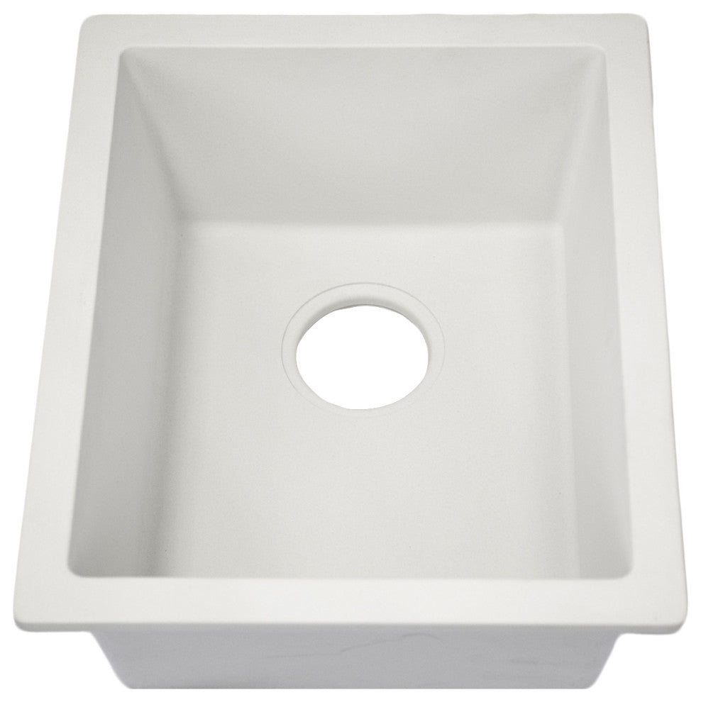Nantucket Sinks PR1815-W Dual-mount Granite Composite Bar-Prep Sink in White
