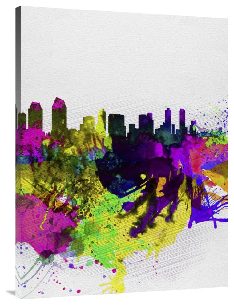 "San Diego Watercolor Skyline" Fine Art Print
