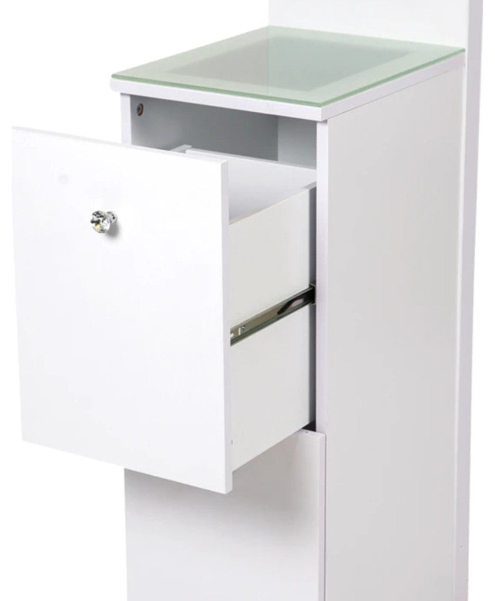 SlayStation Natalie Column with Drawers, White