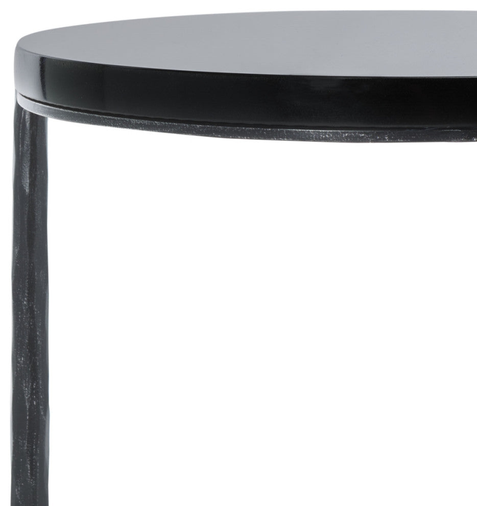 Safavieh Couture Marylou Marble Top Drink Table, Black