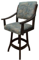 Swivel Counter Wood Bar Stool Casa on S-Base, Poet Sky on Brown, 26"