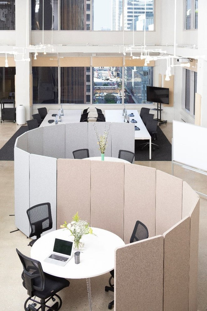 Reclaim Acoustic Room Dividers, 3-Pack, Misty Gray