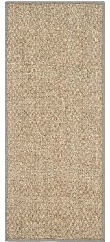 Safavieh Natural Fiber Nf114P Solid Color Rug, Natural/Grey, 2'6" X 18'0"