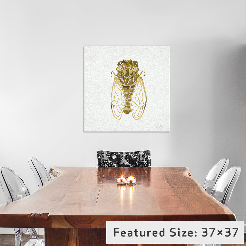 "Cicada Gold Artprint" by Cat Coquillette, 12x12x1.5
