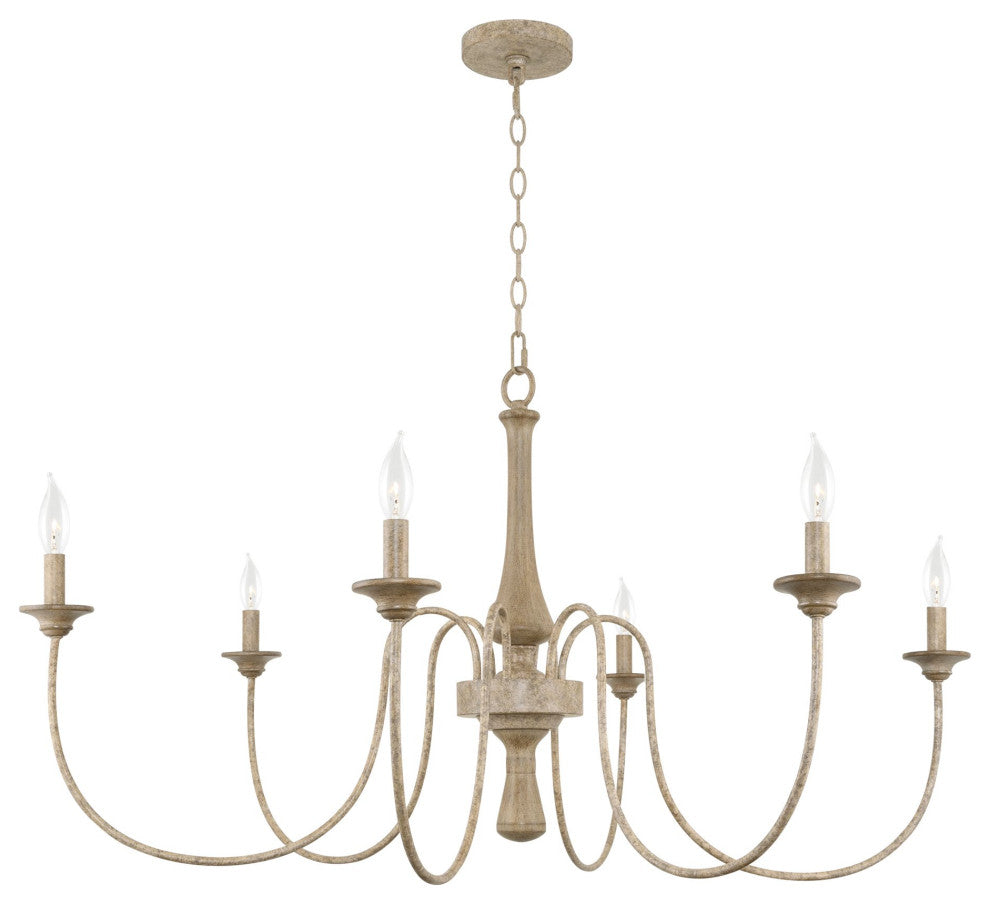 Kira Home Sherbrooke 44" Chandelier, French Country Chandelier, Smoked Cedar