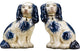 Staffordshire Reproduction Dogs, 9.5", Blue, 2-Piece Set