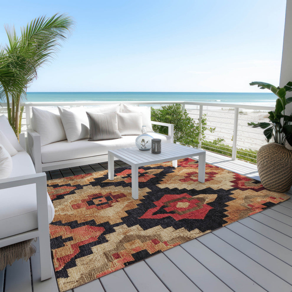 Machine Washable Indoor/Outdoor Chantille ACN1894 Rust 8' x 10' Rug