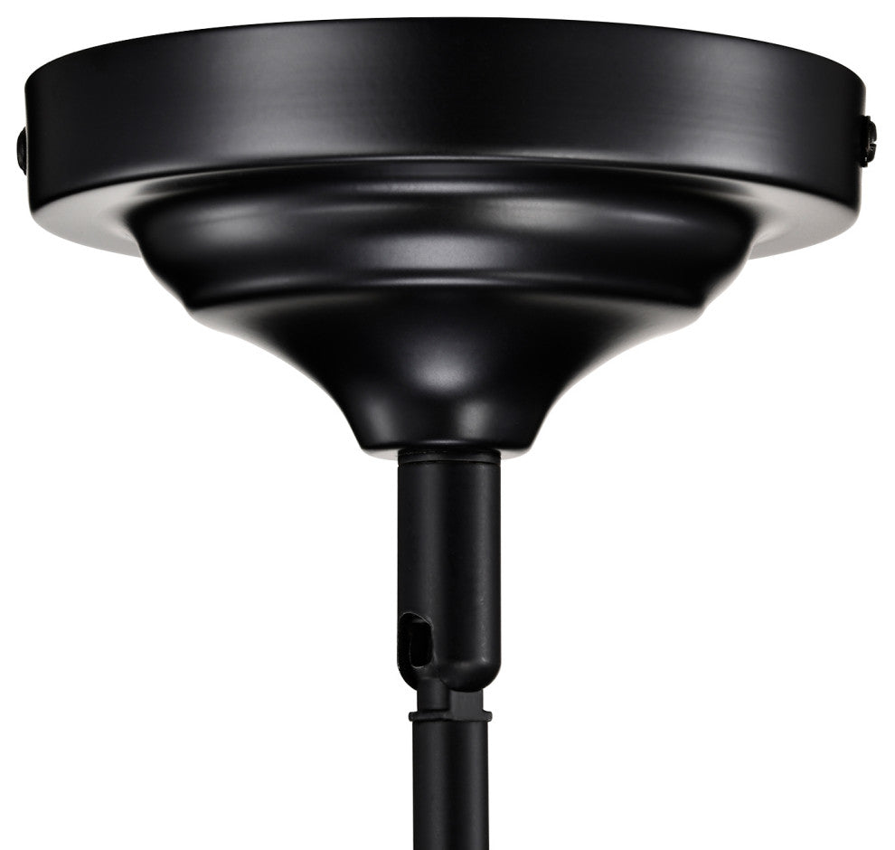 1-Light Matte Black Modern Mini Pendant Light With Cylindrical Metal Shade