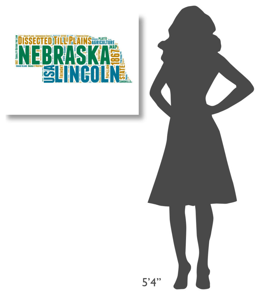 "Nebraska Word Cloud Map" Fine Art Print