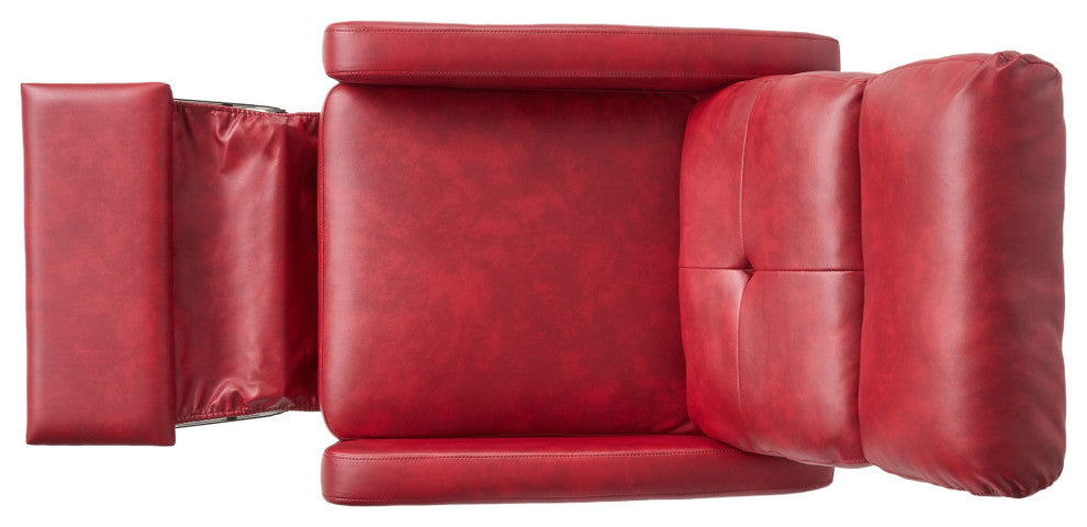 GDF Studio Teyana Red Leather Recliner Club Chair