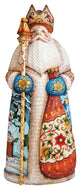 Artistic Wood Carved Santa Claus and Snowmaiden Sculpture