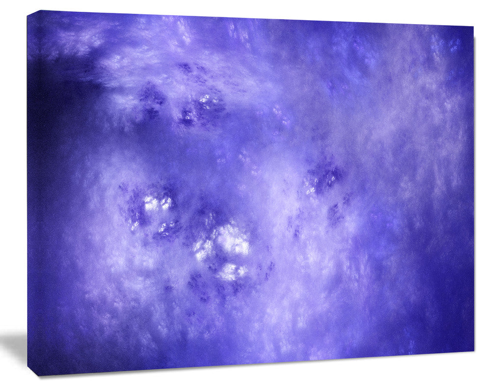 Light Blue Fractal Sky with Stars, Abstract Canvas Art Print, 20x12