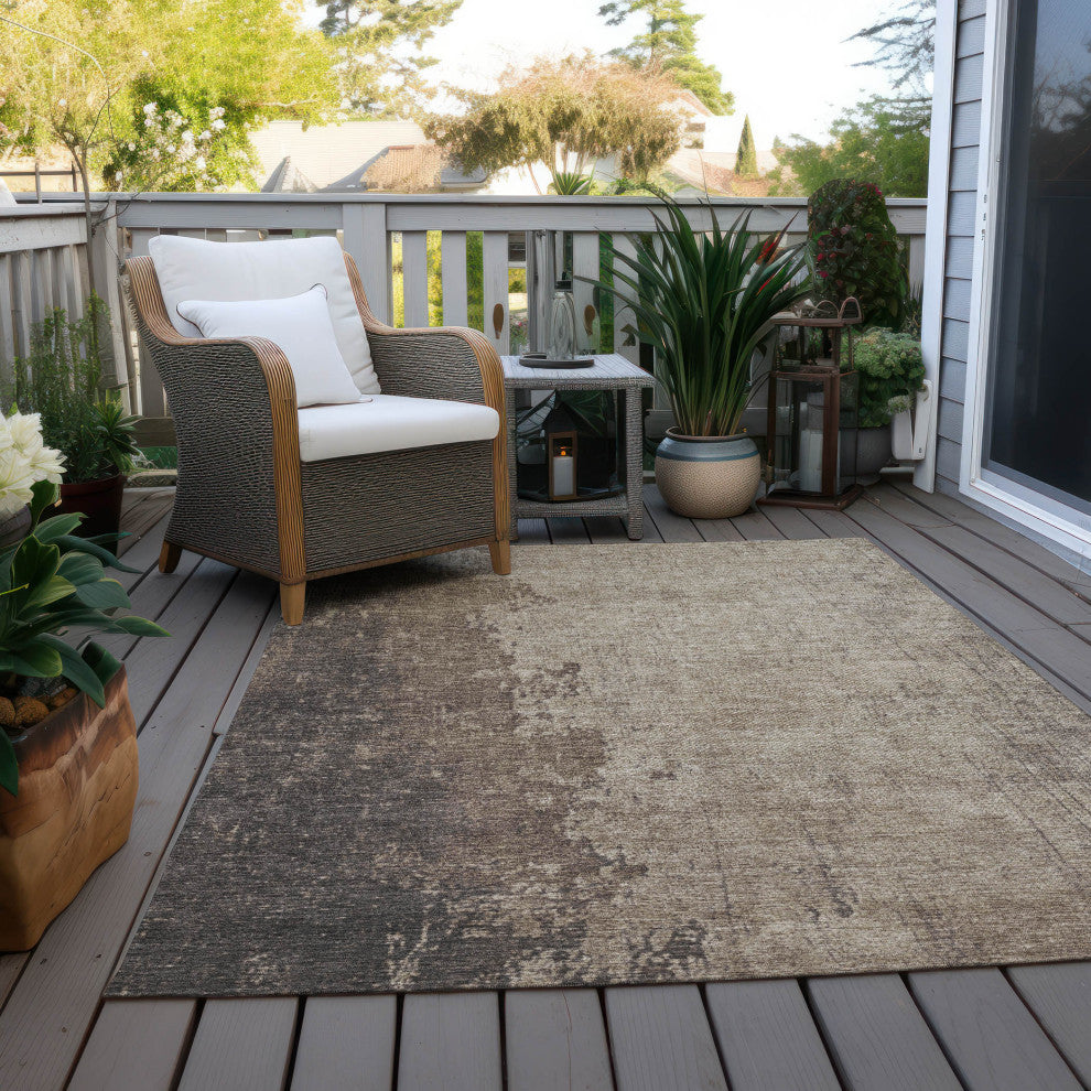 Machine Washable Indoor/Outdoor Chantille ACN1912 Taupe 2'6" x 3'10" Rug