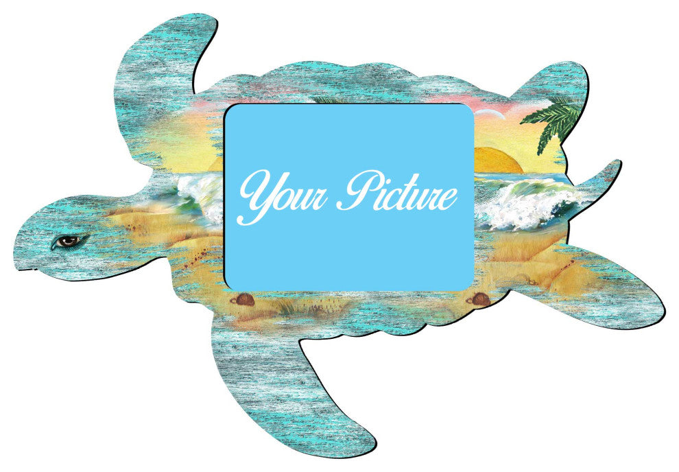 Sea Turtle Picture Frame Ornament Set of 2