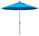 9' Grey Collar Tilt Lift Fiberglass Rib Aluminum Umbrella, Sunbrella, Canvas Cyan