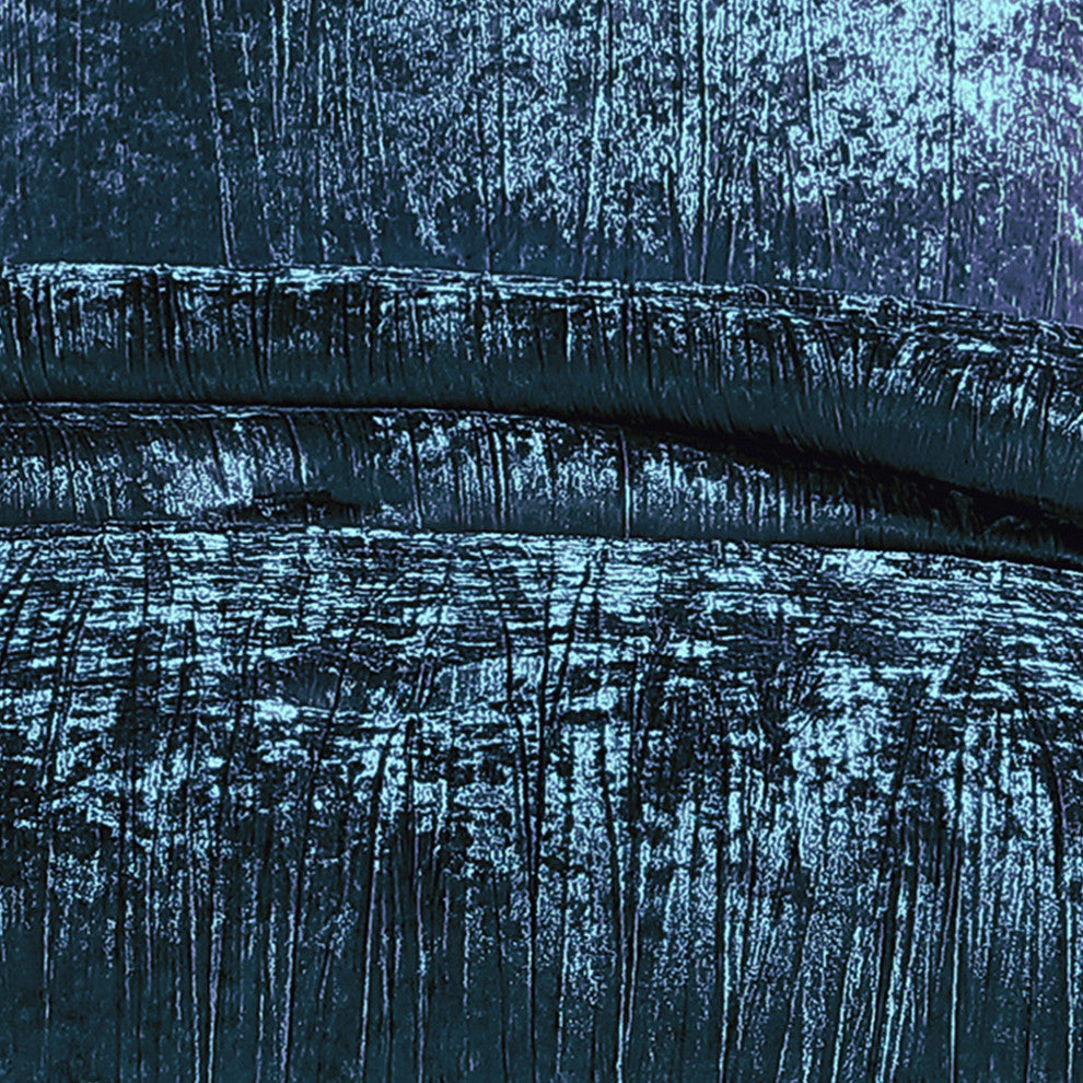 Benzara BM283888 Jay 2 Piece Twin Comforter Set, Polyester Velvet Texture, Blue