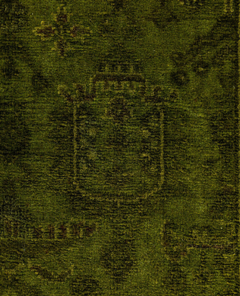 Overdyed One-of-a-Kind Hand-Knotted Area Rug Green, 3' 10" x 6' 1"