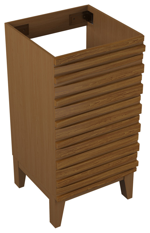 Cascade 18" Bathroom Vanity, Brown Oak- Cabinet Only