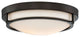 2-Light Flush Mount, Oil Rubbed Bronze