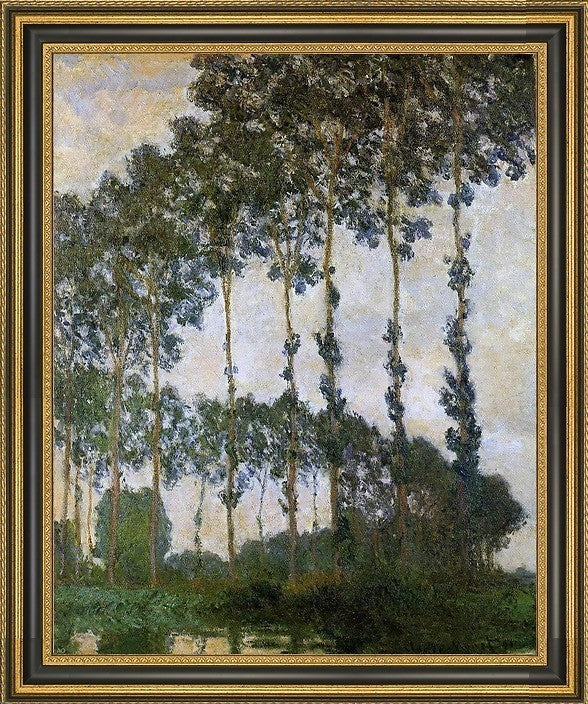 Claude Oscar Monet Poplars Near Giverny Framed Premium Canvas Print, 20"x25"