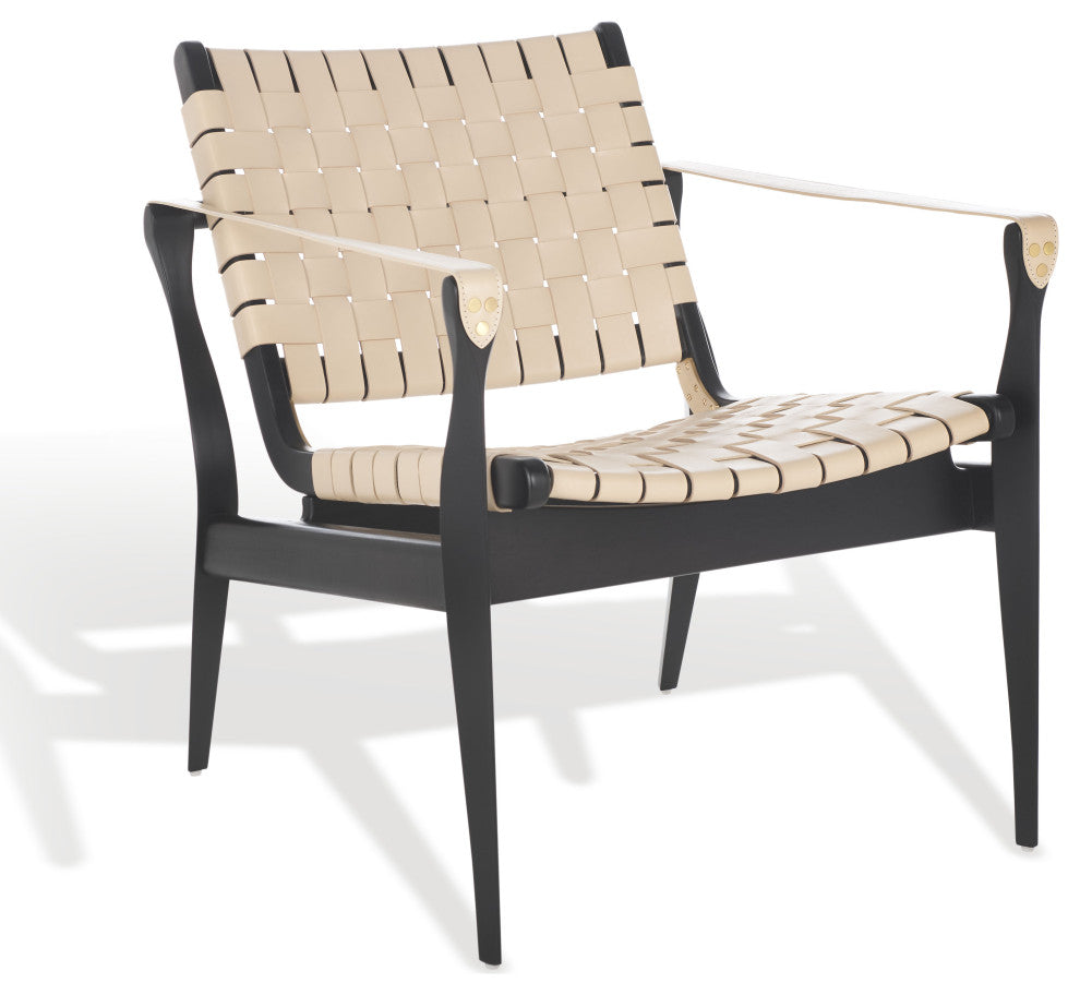 Safavieh Couture Dilan Safari Chair, Black/White