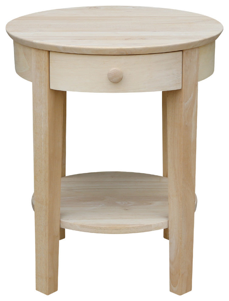 International Concepts Solid Wood Philips End Table, Unfinished