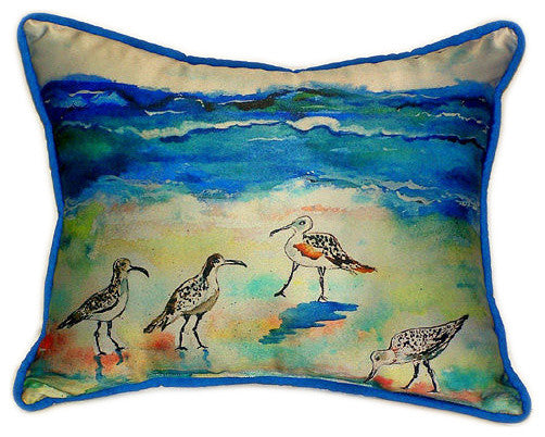 Pair of Betsy Drake Betsy"™s Sandpipers Large Pillows 16 Inch x 20 Inch