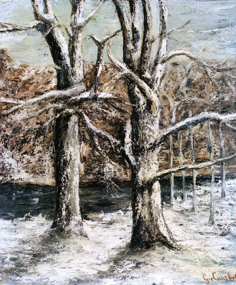 Gustave Courbet Woods in the Snow Premium Canvas Print