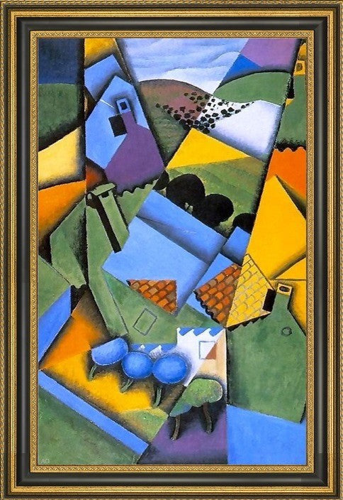 Juan Gris Landscape at Ceret - 16" x 24" Framed Premium Canvas Print