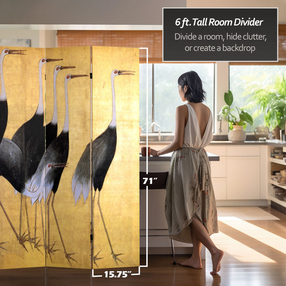 6' Tall Double Sided Cranes Room Divider