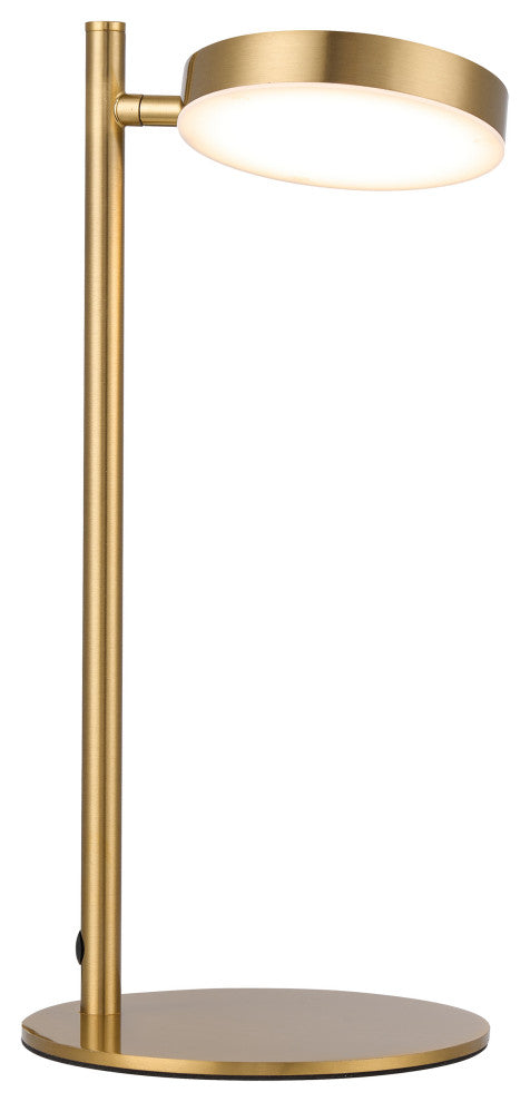 Fia 1 Light LED Table Lamp, Aged Brass