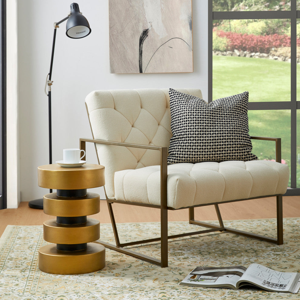 Antique Gold MGO Floating Disks Side Table