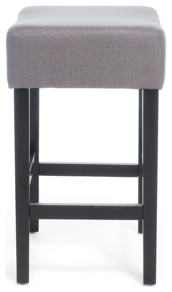 GDF Studio Coventry Fabric Backless Counter Stool, Set of 2, Light Gray