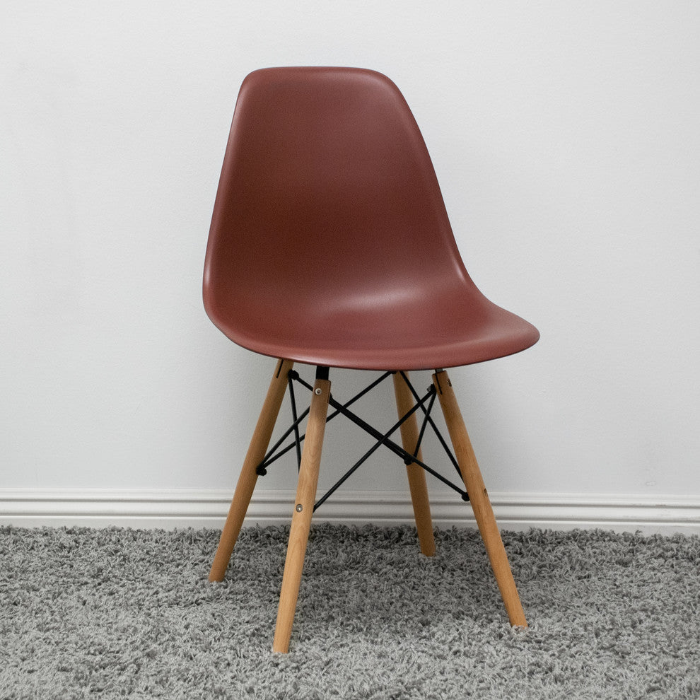 Paris Tower Dining Side Chair w/Wood Legs, Set of 2, Chocolate