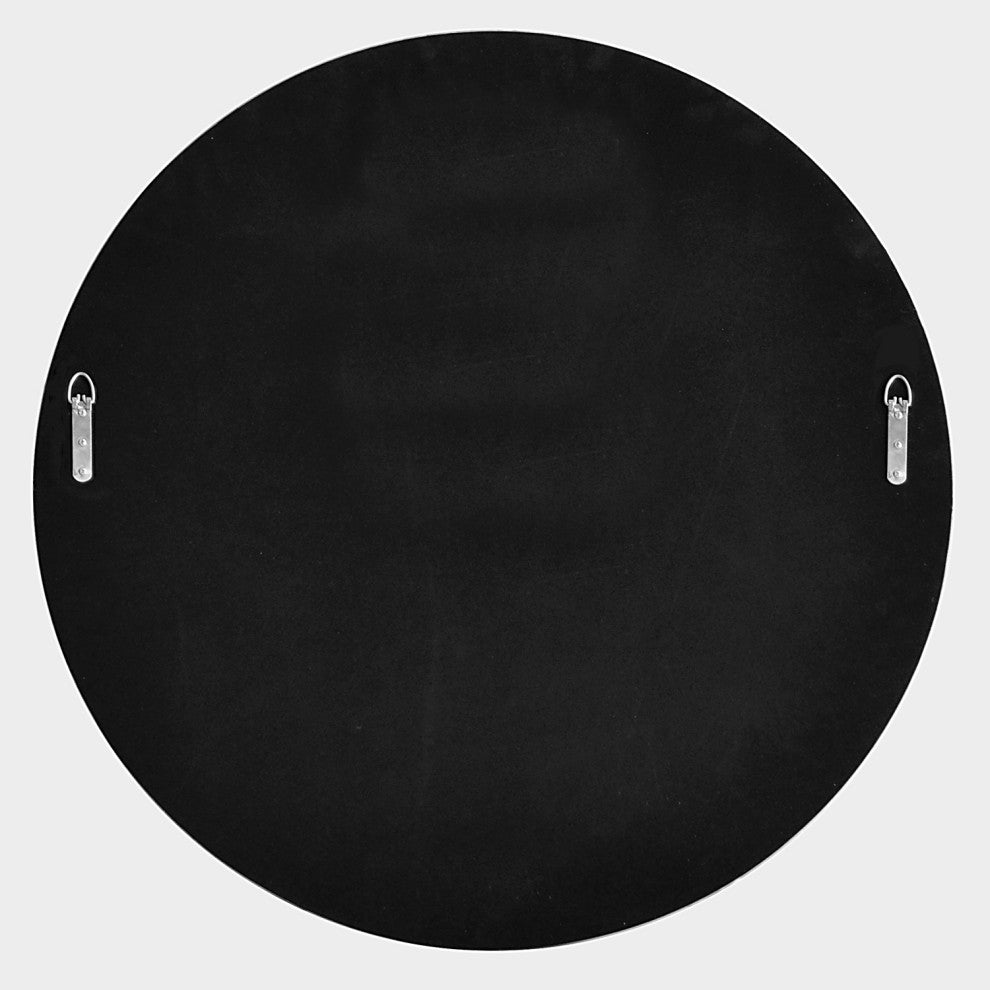 Cheyenne Framed Round Mirror, Nickel