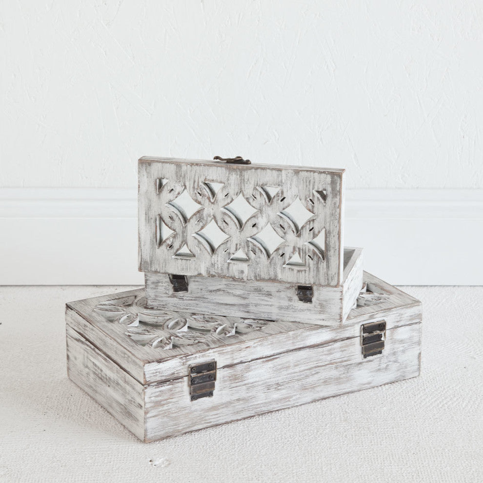 Floribundus Wooden Boxes, Set Of 2