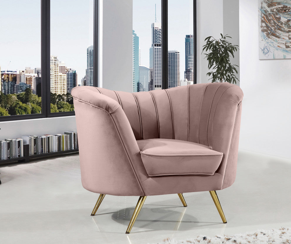Margo Velvet Upholstered Set, Pink, Chair