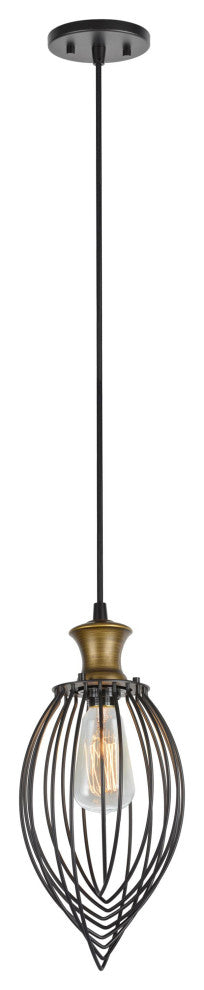 61049, 1-Light Hanging Mini Pendant Ceiling Light, 7" Wide, Oil Rubbed Bronze
