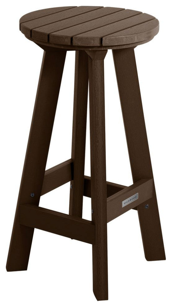 Birch Round Bar Height Stool, Weathered Acorn