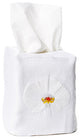 Orchid Tissue Box Cover, White Linen